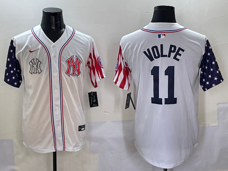 Men 2025 MLB New York Yankees 11 Volpe white jersey style 7